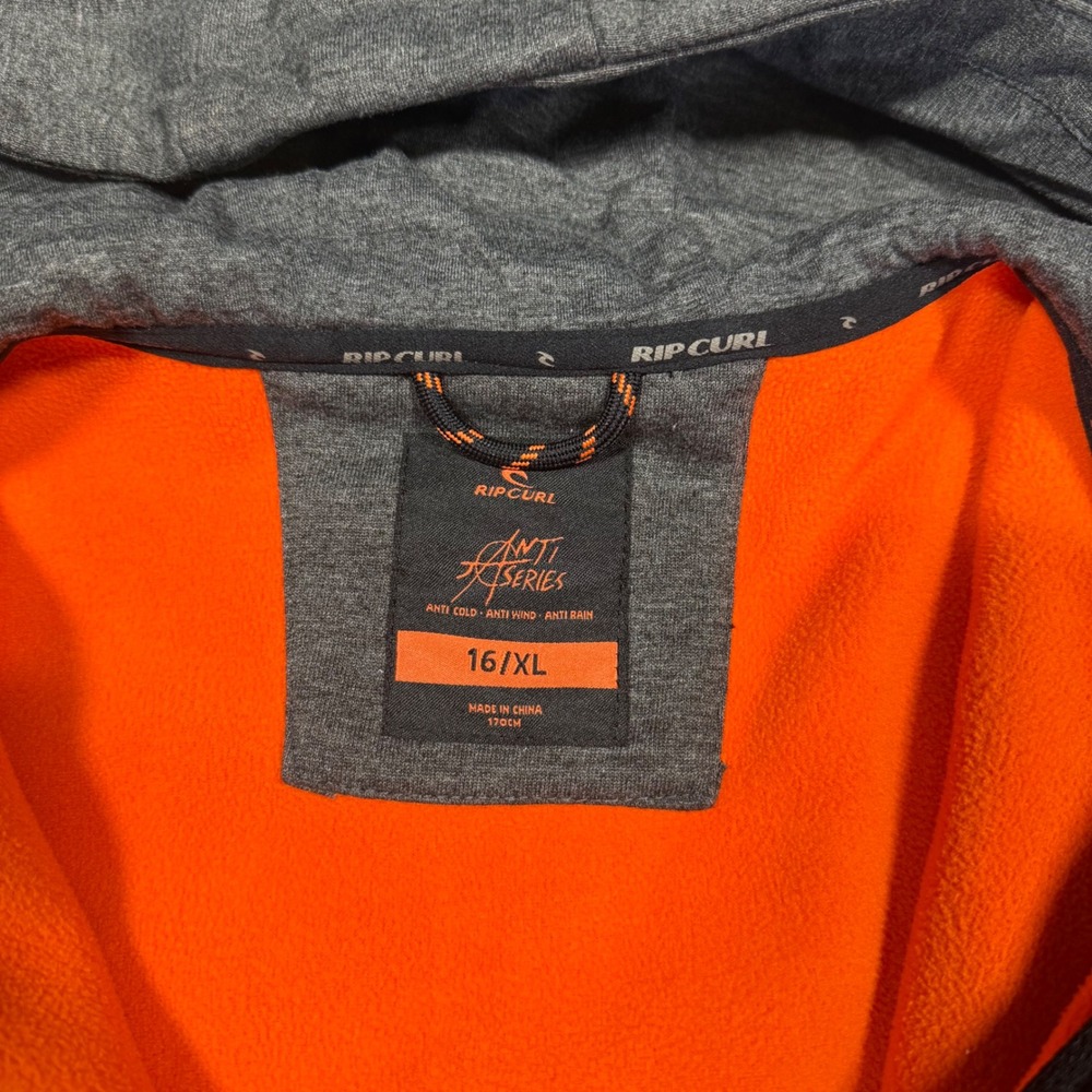 NWOT Rip Curl Departed Anti Series Fleece Hoodie Jacket‎ Dark Gray Size 16 XL - Picture 6 of 11